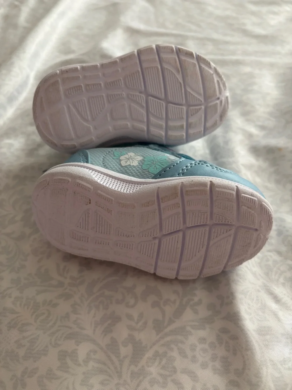 Stitch Disney Light Blue Sneakers with Hook-and-Loop Strap